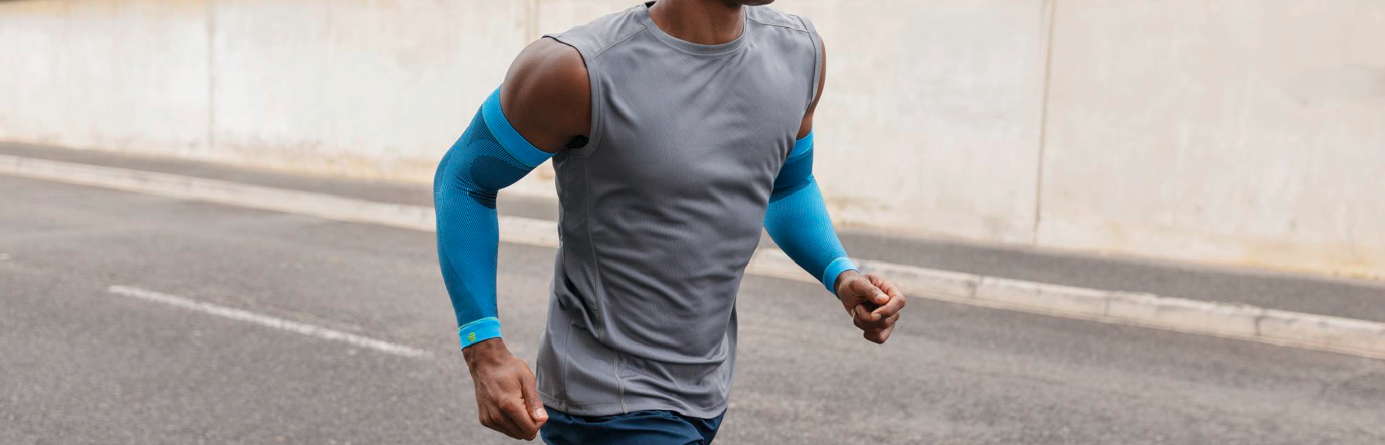 Running with Sports Compression Sleeves Arm