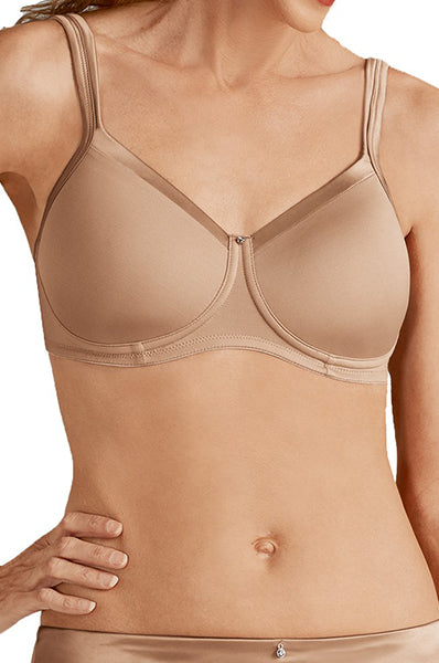 Lara Satin Non-wired Padded Bra - Nude