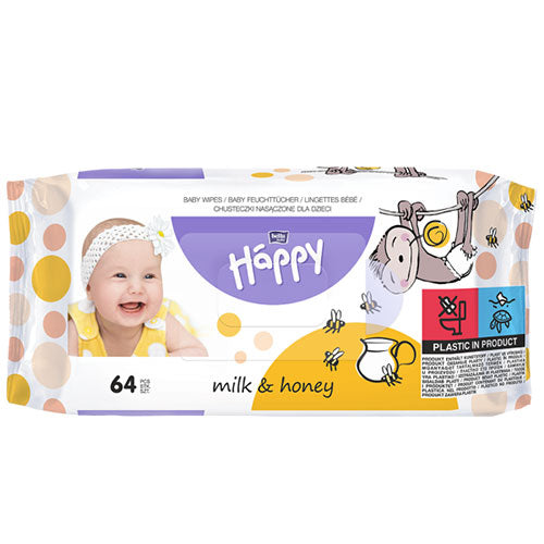 Bella Baby Happy Wet Wipes Milk and Honey 64pcs